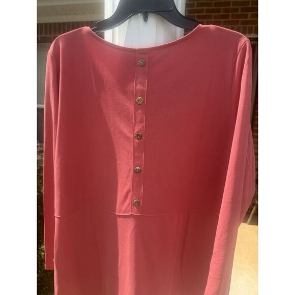 Soft Surroundings Tunic Top Womens XL Long Sleeve Pockets Button Back Casual - Picture 7 of 10